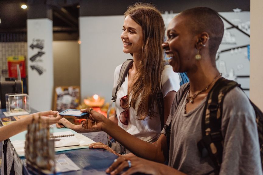 Guests paying at checkout